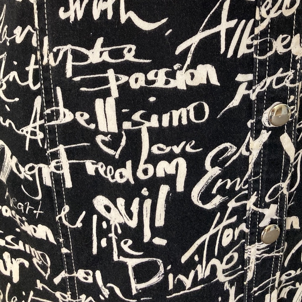 VINTAGE 90/Y2k graffiti print long sleeve pencil Dress - Picture 7 of 16
